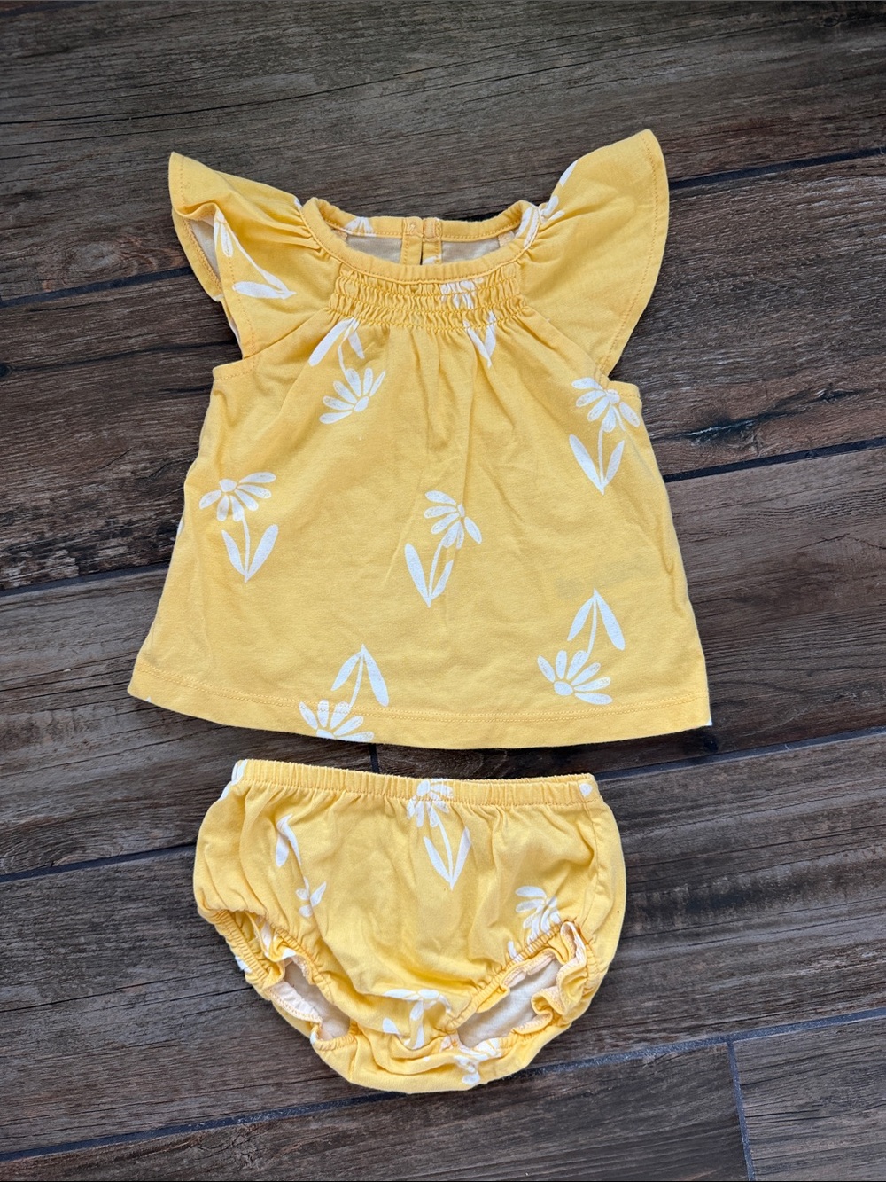 Carter's Yellow Floral Top & Bloomers Set